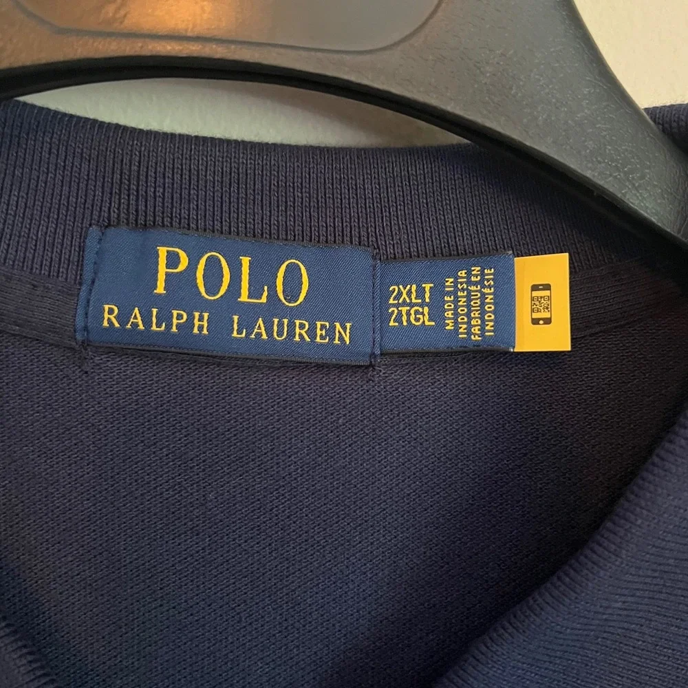 Polo Ralph Lauren Mens 2XLT Navy Blue Short Sleeve Pique Polo Shirt Red Pony NWT